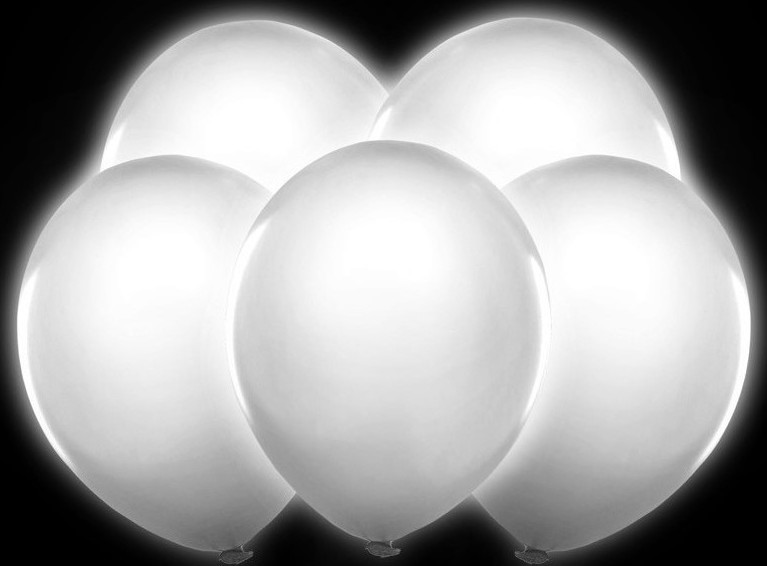 5 Baloane Luminate LED albe