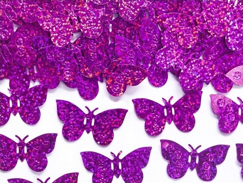 Confetti Holografic Fluturi Violet