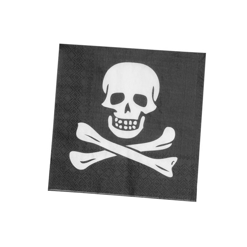 Set 12 Servetele Imprimate Steagul Piratilor