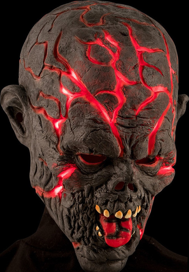Masca Zombi Vulcan cu lumini, Nr. 2, Carnaval24