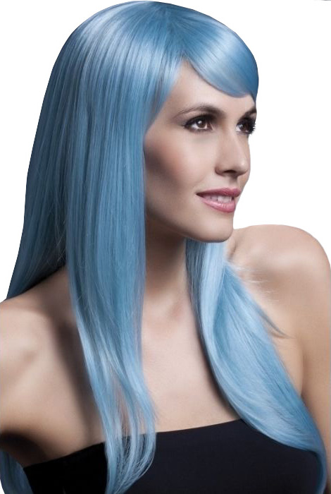 Peruca Profesionala Sienna Albastru Pastel, Nr. 1, Carnaval24
