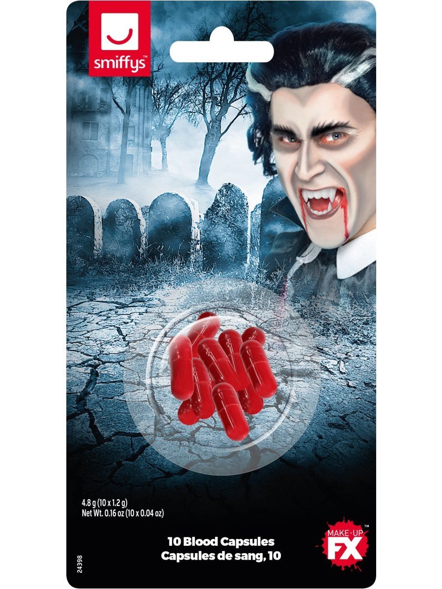 Set 10 Capsule cu sange, Rosu, Nr. 2, Carnaval24