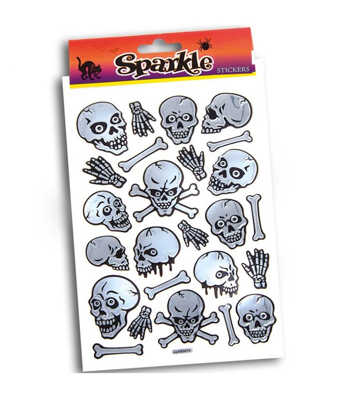 Abtibilduri metalizate Halloween 20 x 15 cm, Arginitu, Nr. 1, Carnaval24