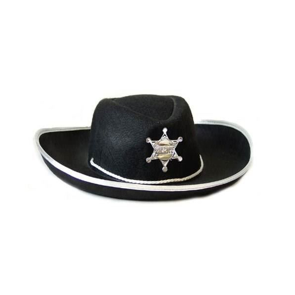 Accesorii Carnaval Copii - Palarie serif copii Negru cu Argintiu, Carnaval24