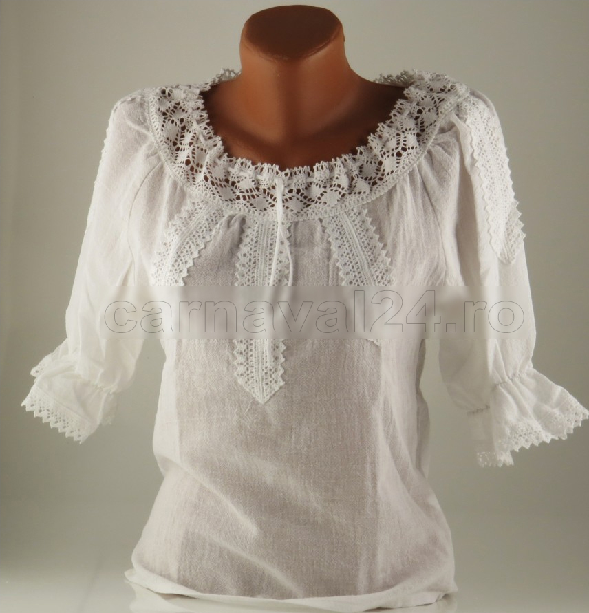 Costume Populare Romanesti - Ie traditionala alba, marime 50, Carnaval24