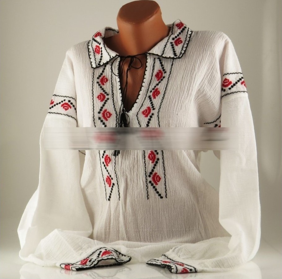 Costume Populare Romanesti - Ie traditionala pentru barbati,marime Universala, Alb, Carnaval24