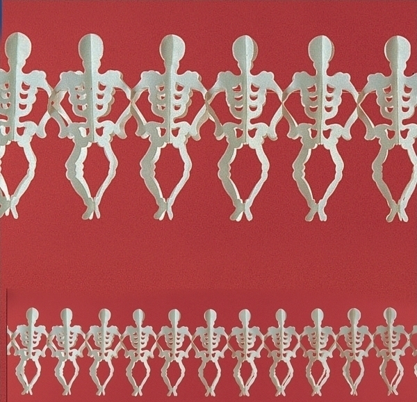 Ghirlanda Schelete 3m, Alb, Nr. 1, Carnaval24