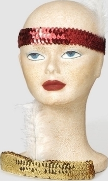 Accesorii Carnaval Copii - Bentita eleganta cu Paiete, Auriu, Carnaval24