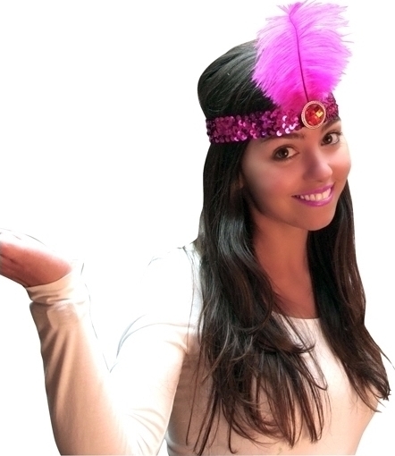 Accesorii Costume - Bentita Pluma, Mov, Carnaval24