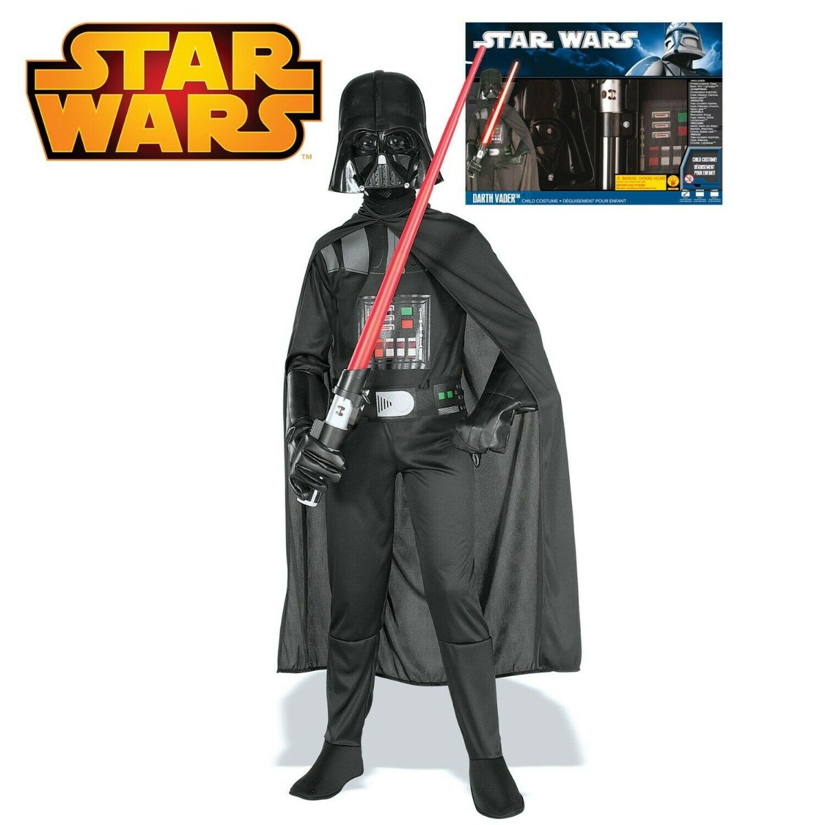 Costum Darth Vader copii 5-6 ani 114-128 cm. Negru, Nr. 2, Carnaval24