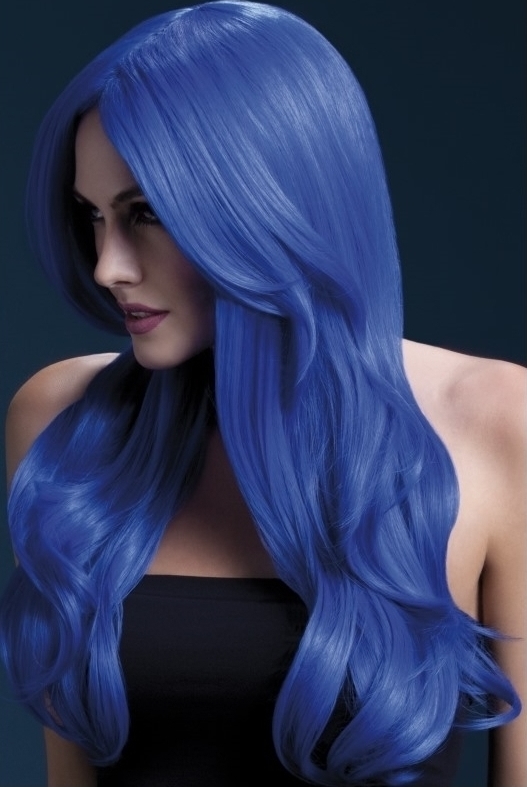 Peruca Profesionala Khloe Albastru Neon, Nr. 2, Carnaval24