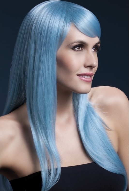 Peruca Profesionala Sienna Albastru Pastel, Nr. 2, Carnaval24