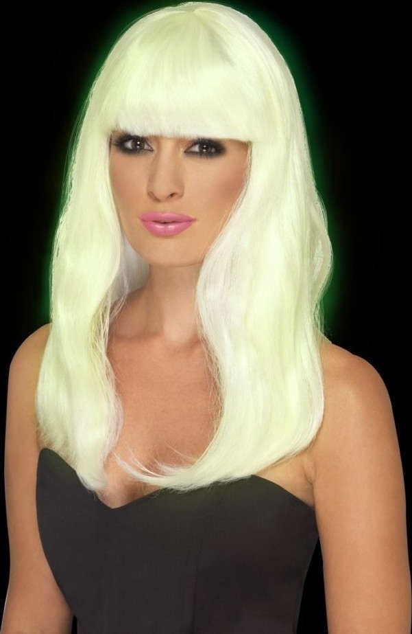 Peruca Blond Platinat Fosforescenta, Nr. 2, Carnaval24